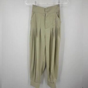 Beautifully Made Mulla Pleated Harem Pants Trousers in Pale Khaki
